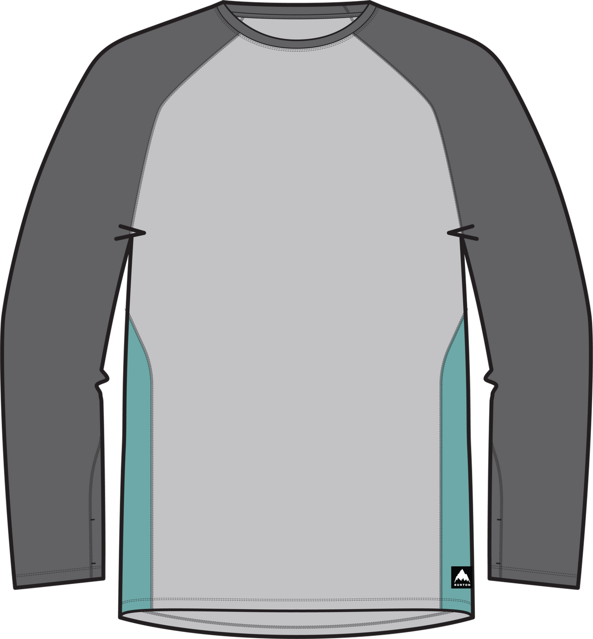 Men's Synthetic Midweight Base Layer Crew - Gray Cloud/Gotham Gray/Mineral Blue