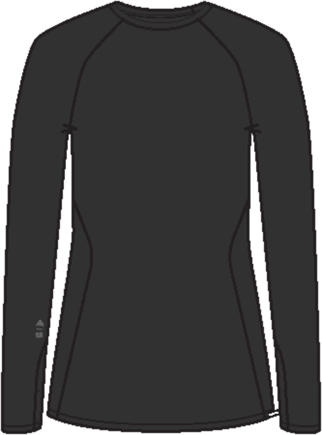 Women's Synthetic Midweight Base Layer Crew - True Black