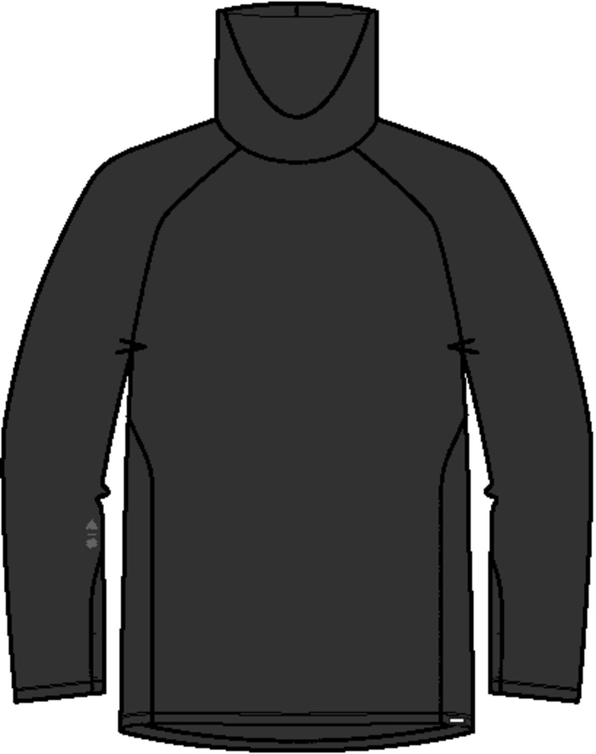 Men's Synthetic Midweight Base Layer Long Neck - True Black