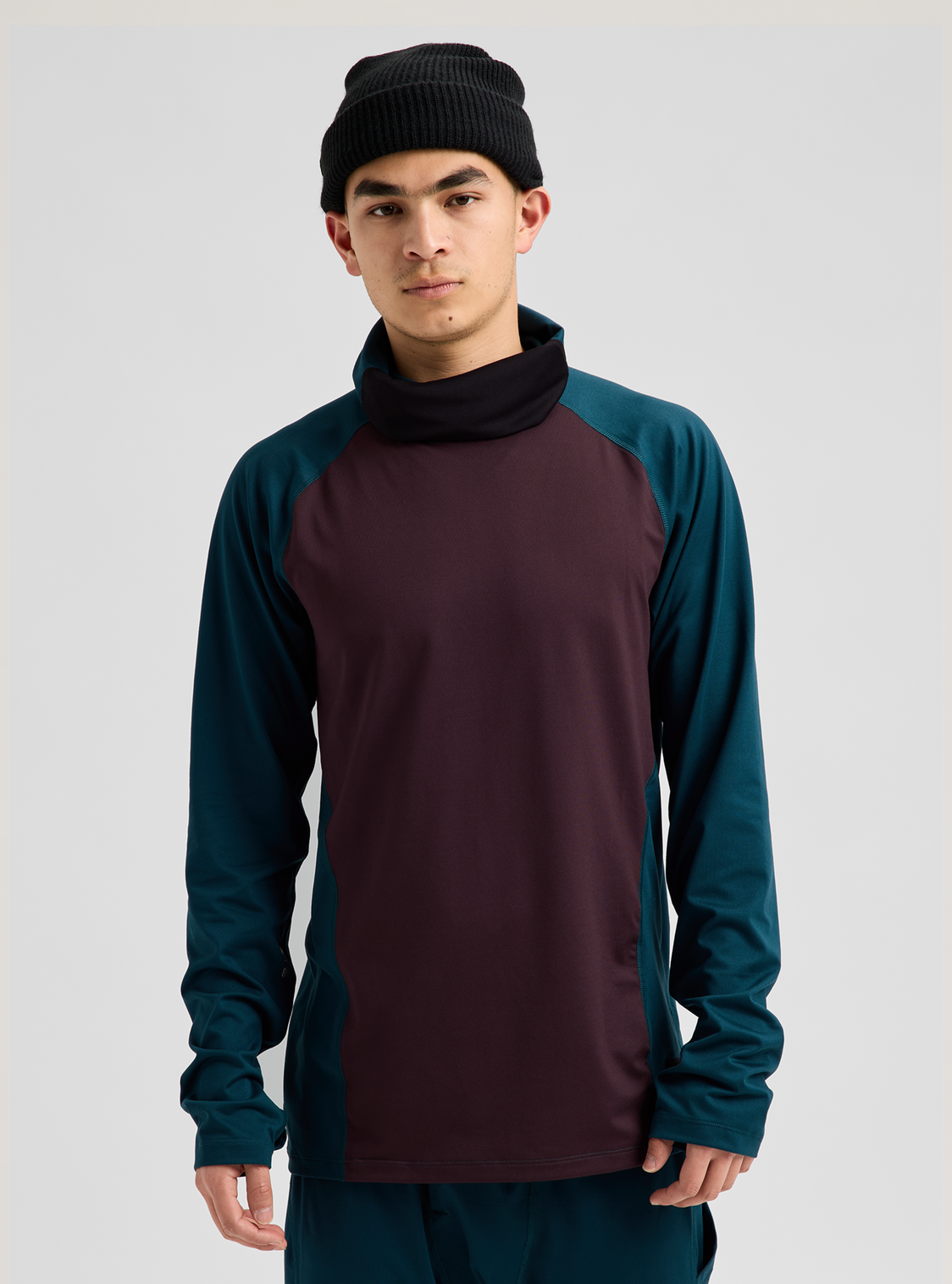 Men's Synthetic Midweight Base Layer Long Neck - Bear Hug Brown/Atlantic Teal