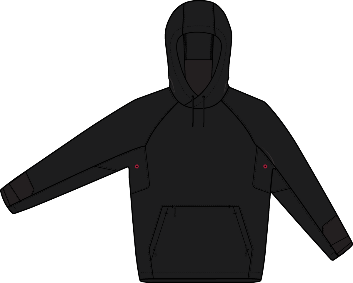 Crown Weatherproof Riding Pullover Hoodie - True Black