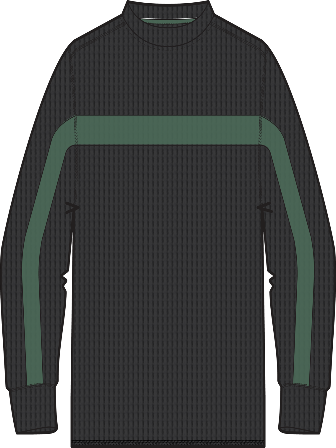 AG Tech Layer Waffle Crewneck - TRUBLK/DIRTYMONEY