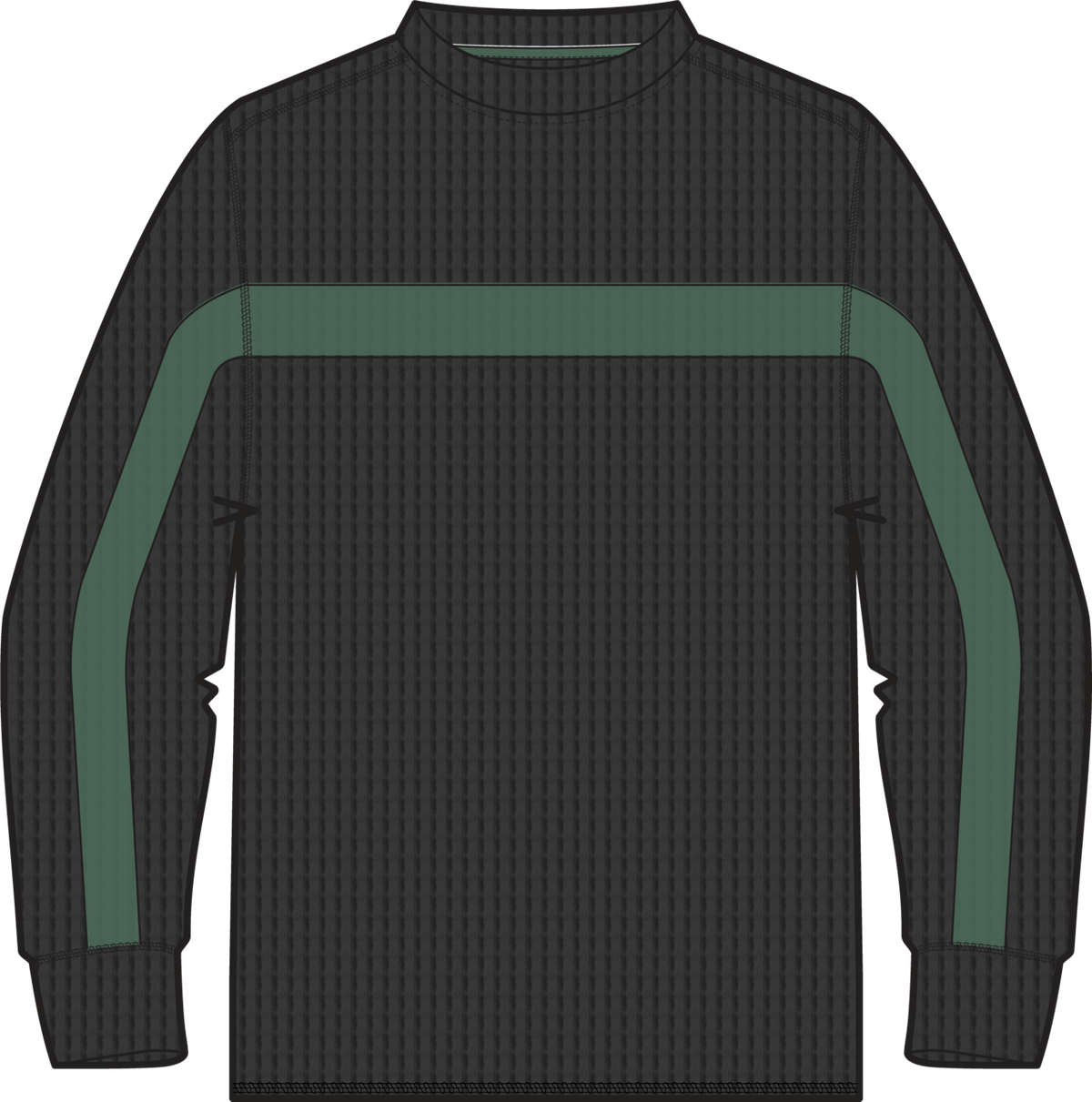 AG Tech Layer Waffle Crewneck - TRUBLK/DIRTYMONEY