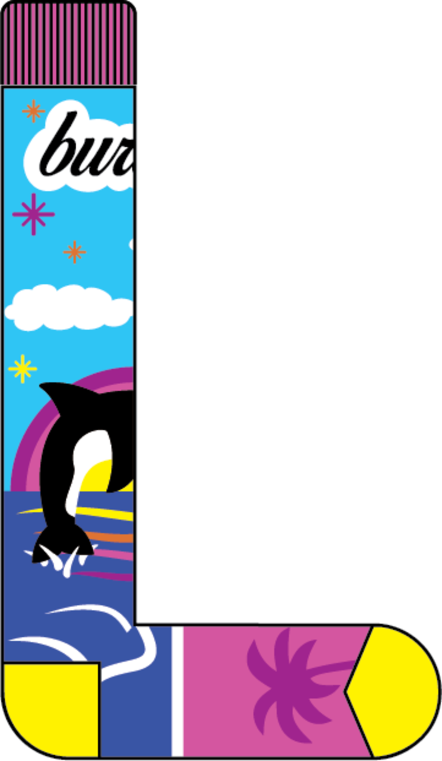 Women's Partylap Sock - BEACH SCENE