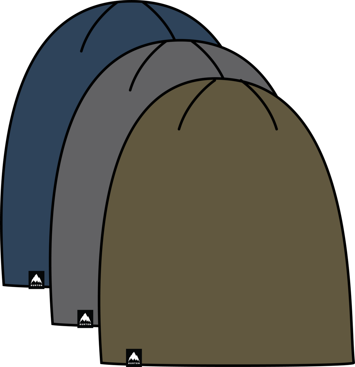 DND Beanie (3 Pack) - Selvedge Blue/Gotham Gray/Dried Moss